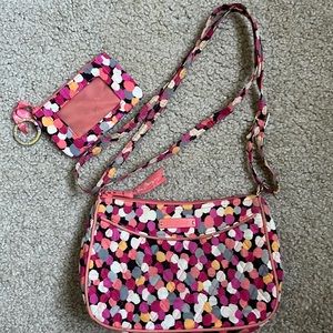 Vera Bradley "Pixie Confetti" crossbody purse and coin purse
